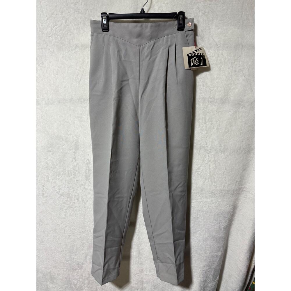 Vintage Take 1 British Canvas Two Way Stretch Gray Pants Size 13/14 *NWT